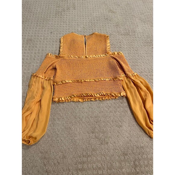 Cinq a Sept Pascal Cold Shoulder Silk Top Sienna size Small - Picture 9 of 11